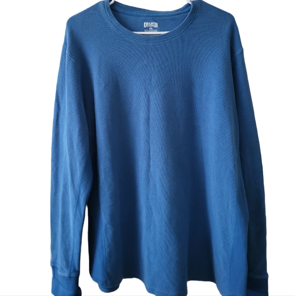 Duluth Trading Blue long sleeve Crew Neck Ribbed top size 2XL